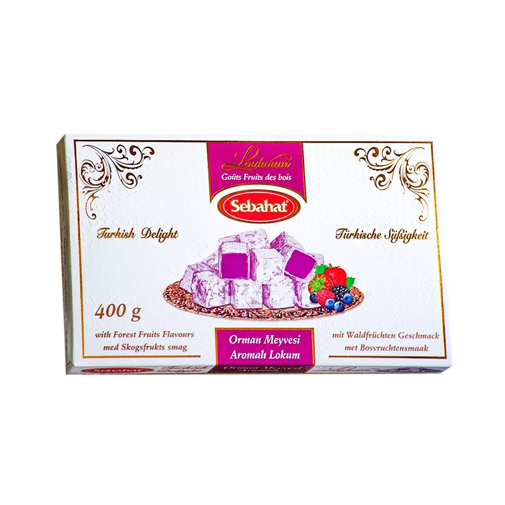 Tyrkisk Delight med Skovfrugtsmag – (400 g)
