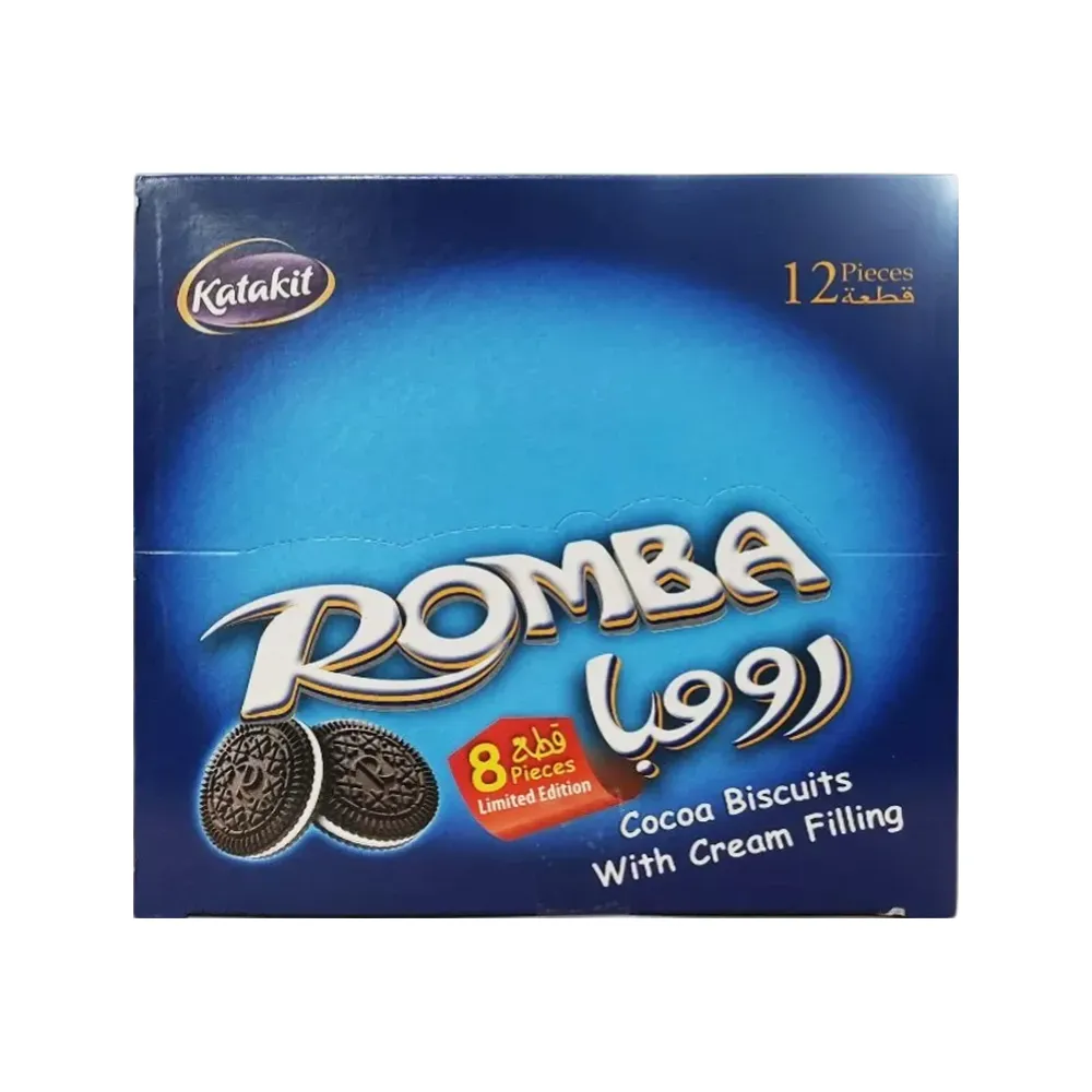 Katakit Romba Kakao Kiks med Cremefyld – (12 Pakker × 8 stk)