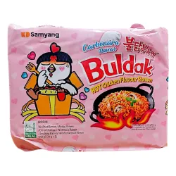 Samyang Buldak Stærk Kylling Carbonara Ramen (5 × 130 g)